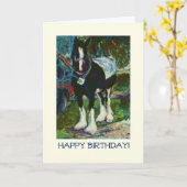 Fine Art Birthday Card - Shire Horse Karte (Gelbe Blume)