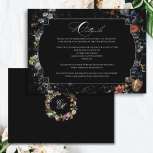 Fine Art Black Floral Calligraphy Begleitkarte