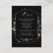 Fine Art Black Floral Calligraphy Begleitkarte (Vorderseite)