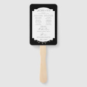 Fine Art Black Floral Calligraphy Fächer (Rückseite)