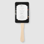 Fine Art Black Floral Calligraphy Fächer (Vorderseite)