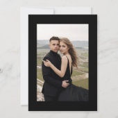 Fine Art Black Floral Calligraphy Foto Dankeskarte (Rückseite)