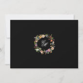 Fine Art Black Floral Calligraphy/Foto Save The Date (Rückseite)