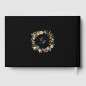 Fine Art Black Floral Calligraphy Gästebuch (Rückseite)