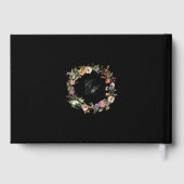 Fine Art Black Floral Calligraphy Gästebuch (Rückseite)