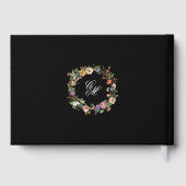 Fine Art Black Floral Calligraphy Gästebuch (Rückseite)
