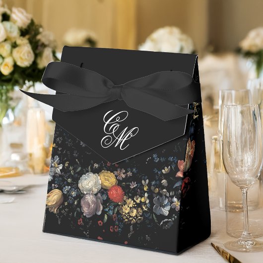 Fine Art Black Floral Calligraphy Geschenkschachtel