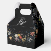 Fine Art Black Floral Calligraphy Geschenkschachtel (Vorderseite)
