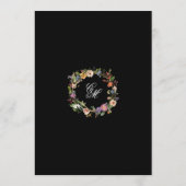 Fine Art Black Floral Calligraphy Menükarte (Rückseite)