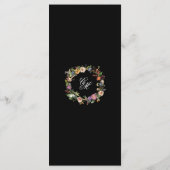 Fine Art Black Floral Calligraphy Menükarte (Rückseite)