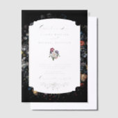 Fine Art Black Floral Calligraphy Pergament Einladungen (Versetzt)