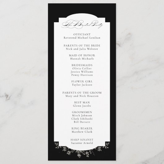 Fine Art Black Floral Calligraphy Programm (Rückseite)