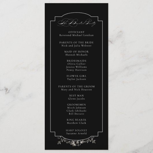 Fine Art Black Floral Calligraphy Programm (Rückseite)