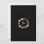 Fine Art Black Floral Calligraphy Save The Date (Rückseite)
