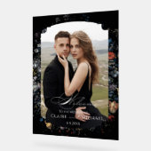 Fine Art Black Floral Calligraphy Willkommen Acrylschild (Winkel)