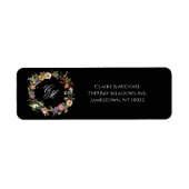 Fine Art Black Floral Monogram Wreath (Vorne)