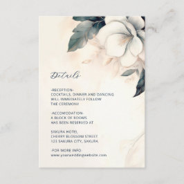Fine Art Blue Ivory Floral Wedding Begleitkarte