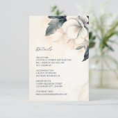 Fine Art Blue Ivory Floral Wedding Begleitkarte (Stehend Vorderseite)