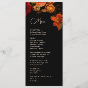 Fine Art Dark Moody Hochzeit Menükarte
