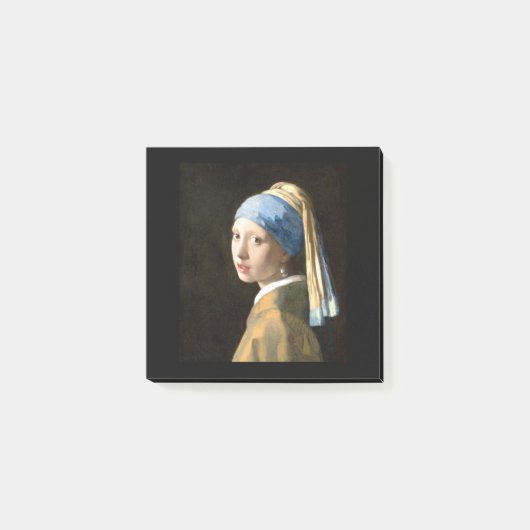 Fine Art Girl with Pearl Earring by Vermeer Post-it Klebezettel (Vorderseite)