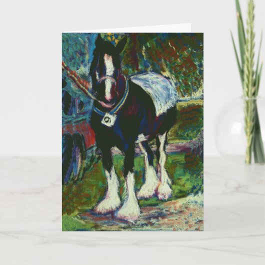 Fine Art Grußkarte - Shire Horse Karte (Vorderseite)