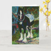 Fine Art Grußkarte - Shire Horse Karte (Gelbe Blume)