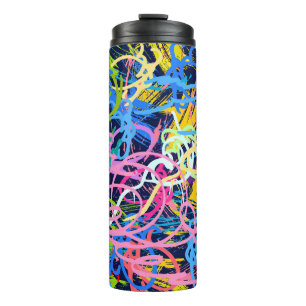 Fine-Art-Hintergrund. Nahtloses Muster mit Grunge- Thermosbecher