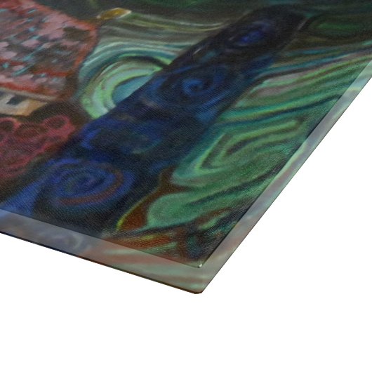 Fine art inspired by Hundertwasser Schneidebrett (Ecke)