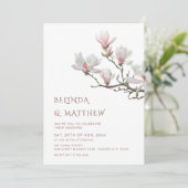 Fine Art Magnolia Casual Wedding Einladung (Stehend Vorderseite)