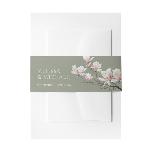Fine Art Magnolia Wedding  Einladungsbanderole (Vorderseite Beispiel)