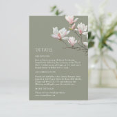 Fine Art Magnolia Wedding Enclosure Card Begleitkarte (Stehend Vorderseite)