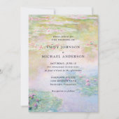 Fine Art Monet Water Lilies Wedding Invitation Einladung (Vorderseite)