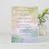 Fine Art Monet Water Lilies Wedding Invitation Einladung (Stehend Vorderseite)