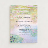 Fine Art Monet Water Lilies Wedding Invitation Einladung