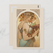 Fine Art Nouveau Jugendstil Mucha Postkarte (Vorne/Hinten)