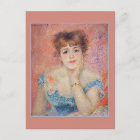 Fine Art Portrait Actress Jeanne Samary Renoir Postkarte (Vorderseite)