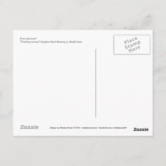 Fine Art Postcard - Cartoon beobachten, Graphit Postkarte (Rückseite)