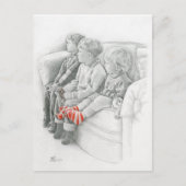 Fine Art Postcard - Cartoon beobachten, Graphit Postkarte (Vorderseite)