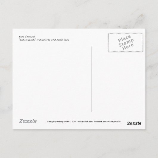 Fine Art Postcard - Look, keine Hände! Postkarte (Rückseite)