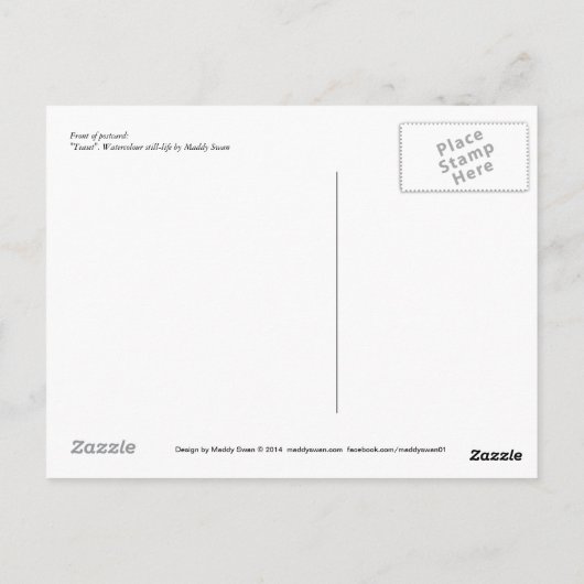 Fine Art Postcard - Tee Set, Aquarell Postkarte (Rückseite)