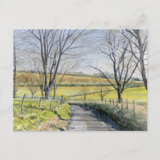 Fine Art Postcard - Winter in Kent, Aquarell Postkarte