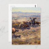 Fine Art Roundup von Charles Marion Russell Postkarte (Vorne/Hinten)
