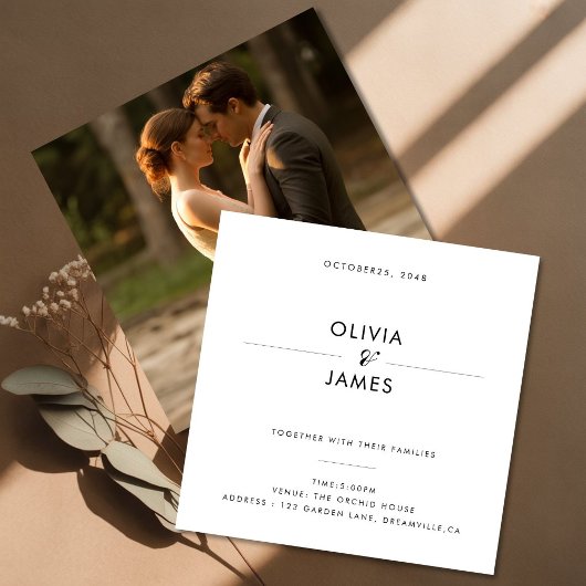 Fine Art Script Wedding Invitation Featuring card Einladung