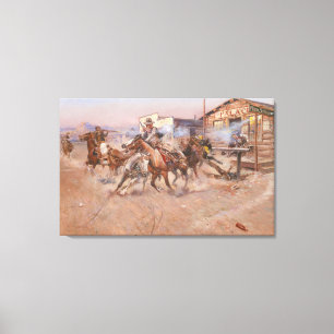 Fine Art Smoke von a 45 von Charles Marion Russell Leinwanddruck