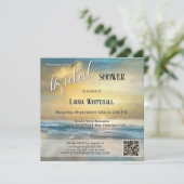 Fine Art Stormy Beach Bridal Shower Einladung (Stehend Vorderseite)