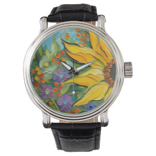 Fine Art Sunflower - Van Gogh-esque Armbanduhr