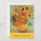 Fine Art Van Gogh Sonnenblumen Abschluss Einladung (Rückseite)