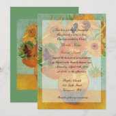 Fine Art VAn Gogh Sonnenblumen Christliche Hochzei Einladung (Vorne/Hinten)