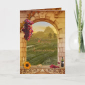 Fine Art Vineyard Anniversary Congratulations Karte (Vorderseite)