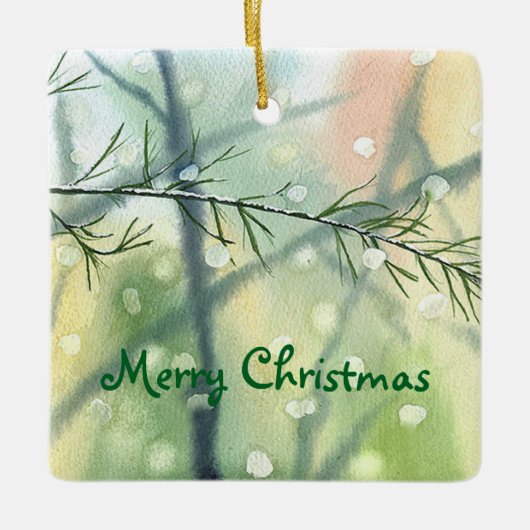 Fine Art Watercolor Persönliche Gestaltung Keramikornament (Vorderseite)